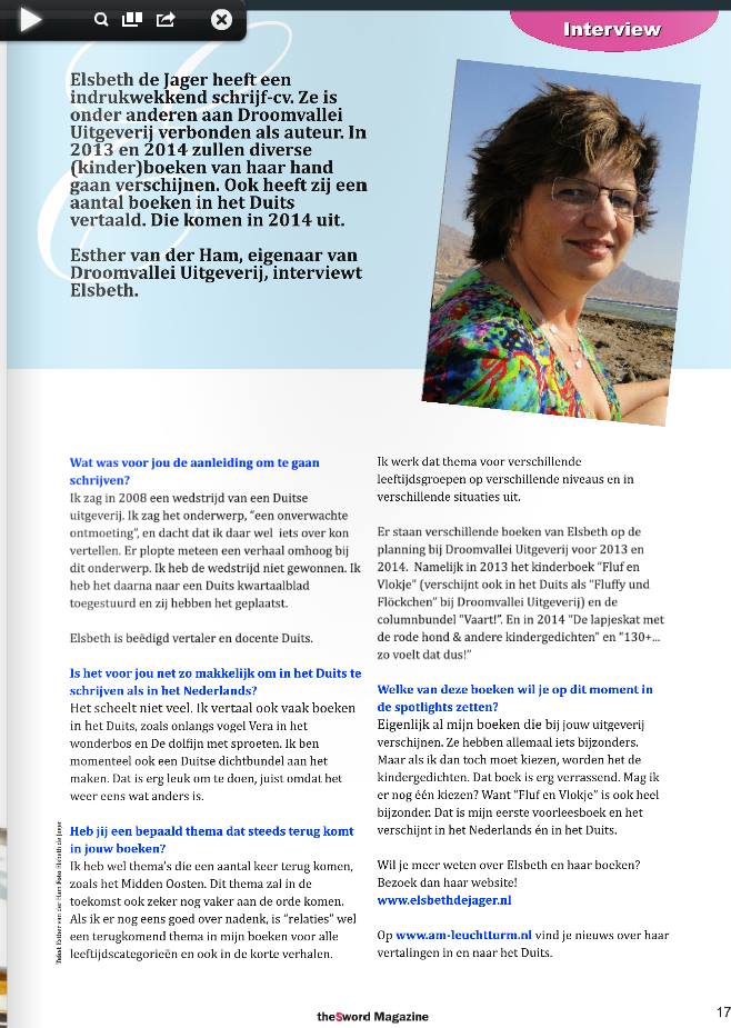 Elsbeth in het Sword Magazine