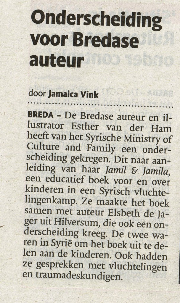 onderscheiding in de krant esther