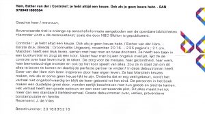 recensie controle Biblion