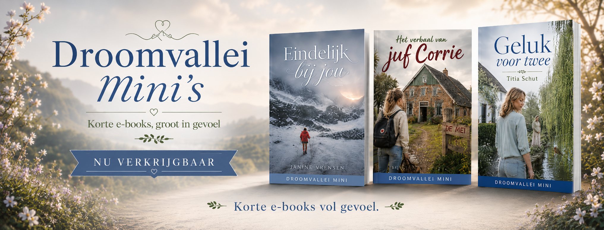 Droomvallei Mini’s, korte e-books groot in gevoel, nu verkrijgbaar bij online boekhandels